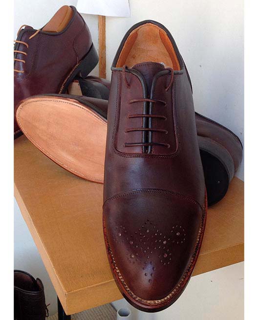Zapato Oxford Ternera Oscura con Dibujo